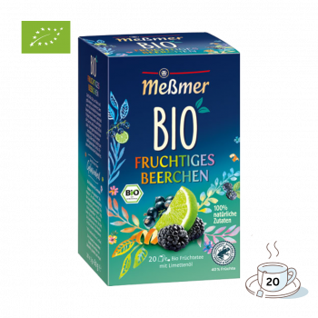 Meßmer Bio Fruchtiges Beerchen, Fruechtetee, Teebeutel im Kuvert, 2. Entnahmefach displaytauglich, 60g